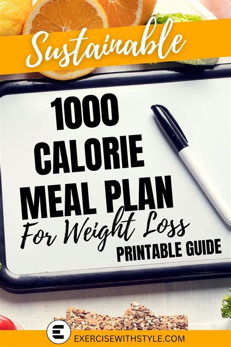 1000 Calorie Meal Plan Pdf Printable Recipes And Nutritional Facts