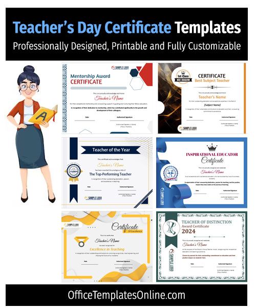 12 Free Teacher Certificate Templates In Ms Word Format