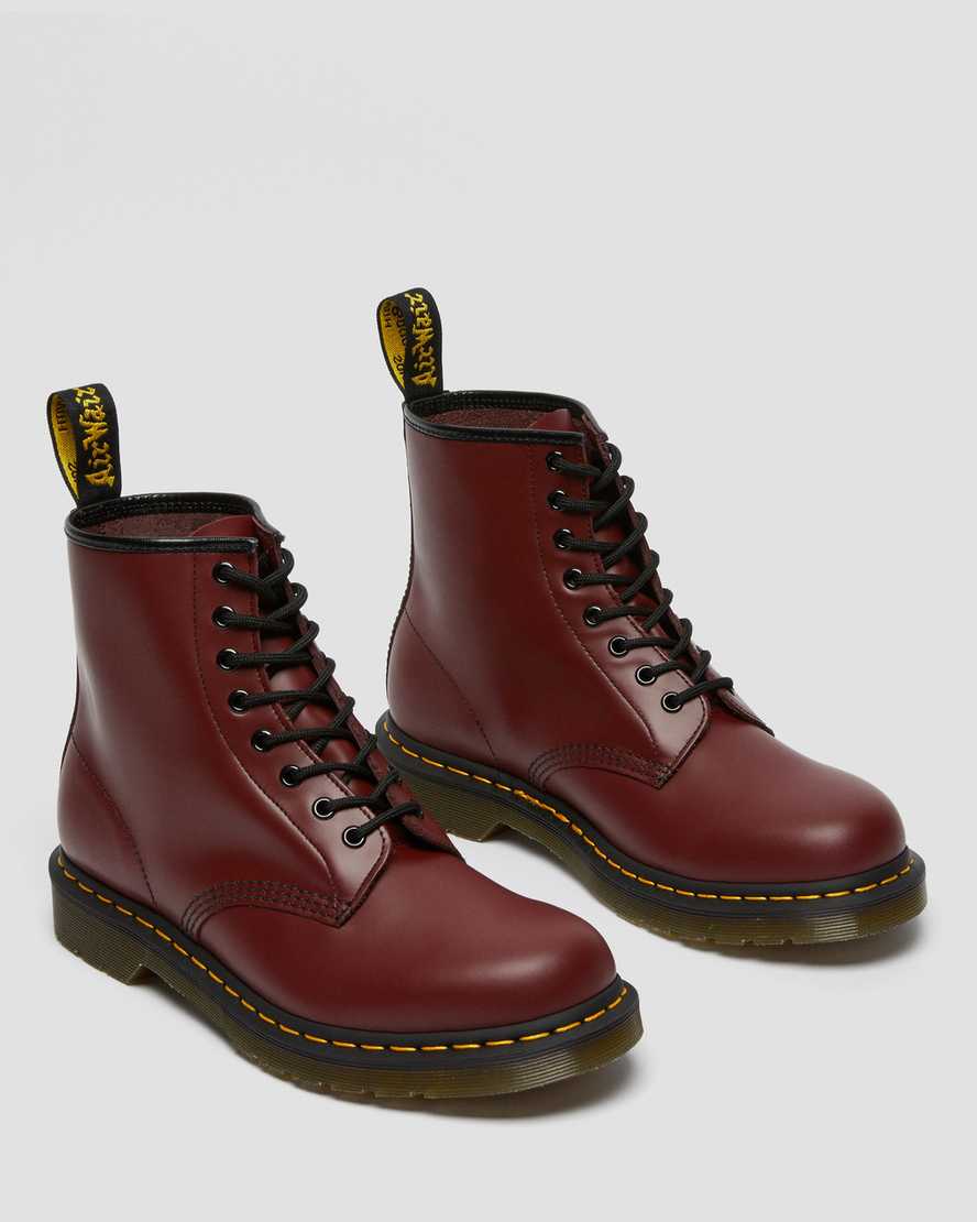 1460 Smooth Leather Lace Up Boots In Cherry Red Dr Martens Dr