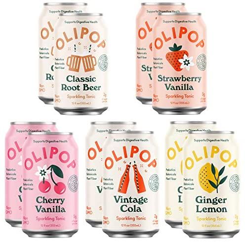 Amazon Com Olipop 5 Flavor Soda Variety Pack Healthy Soda Sampler