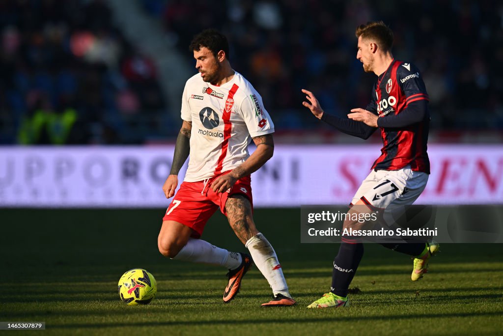 Andrea Petagna Of Ac Monza Is Put Under Pressure By Giorgos News