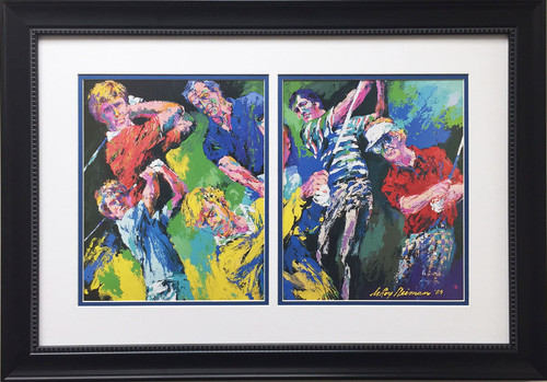 Arnold Palmer Jack Nicklaus Leroy Neiman Custom Framed Art Print