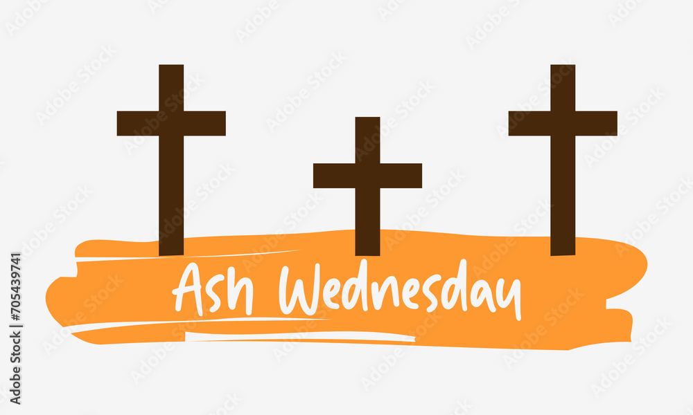 Ash Wednesday Celebrated On 14Th February Vector Banner Flyer Poster