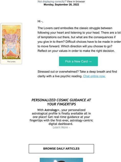 Astrology Com International Your Daily Love Tarot Mon Sep 26 Milled