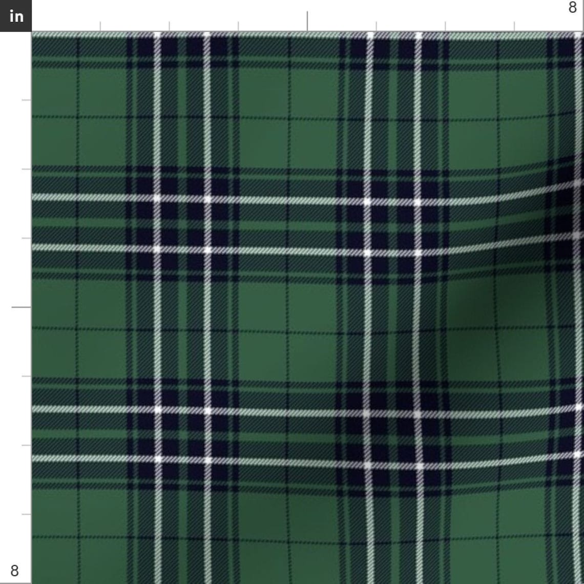 Bacon Green Tartan 3 Dark Fabric Spoonflower