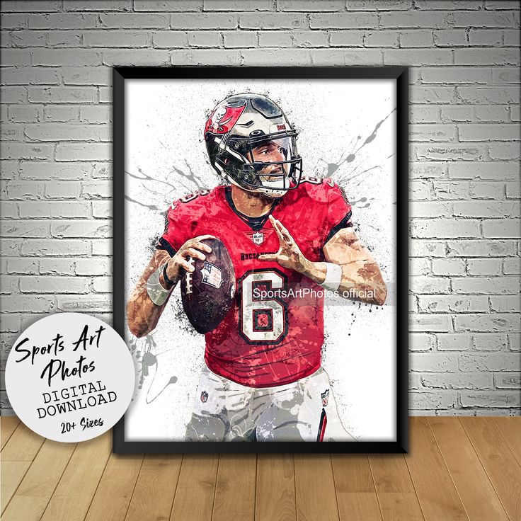 Baker Mayfield Poster Tampa Bay Buccaneers Gallery Canvas Wrap Man Cave Kids Room Game Room Bar Etsy