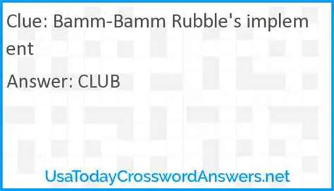 Bamm Bamm Rubble S Implement Crossword Clue Usatodaycrosswordanswers Net