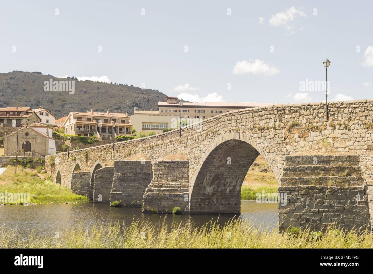 Bridge Over The River In Barco Avila Castilla La Mancha Spain Stock