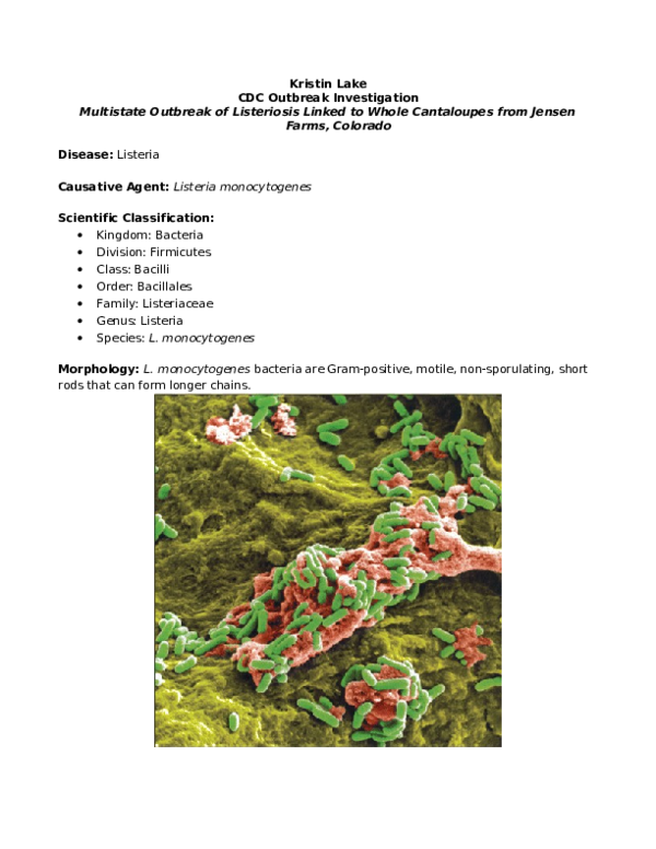 Case Count Maps Multistate Outbreak Of Listeriosis Linked To