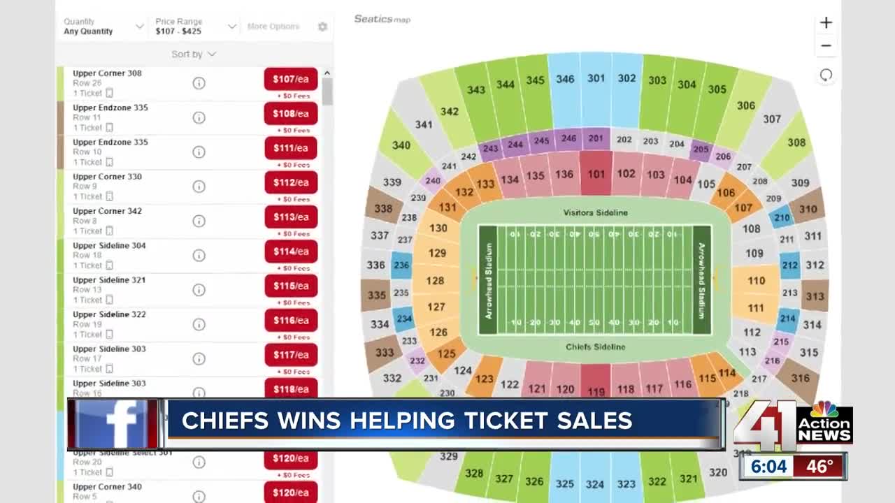 Chiefs Tickets Sales Prices Up As Team Wins