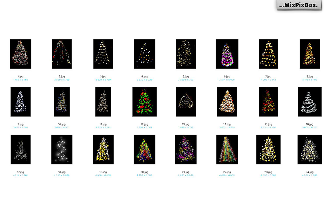 Christmas Trees Lights Overlays