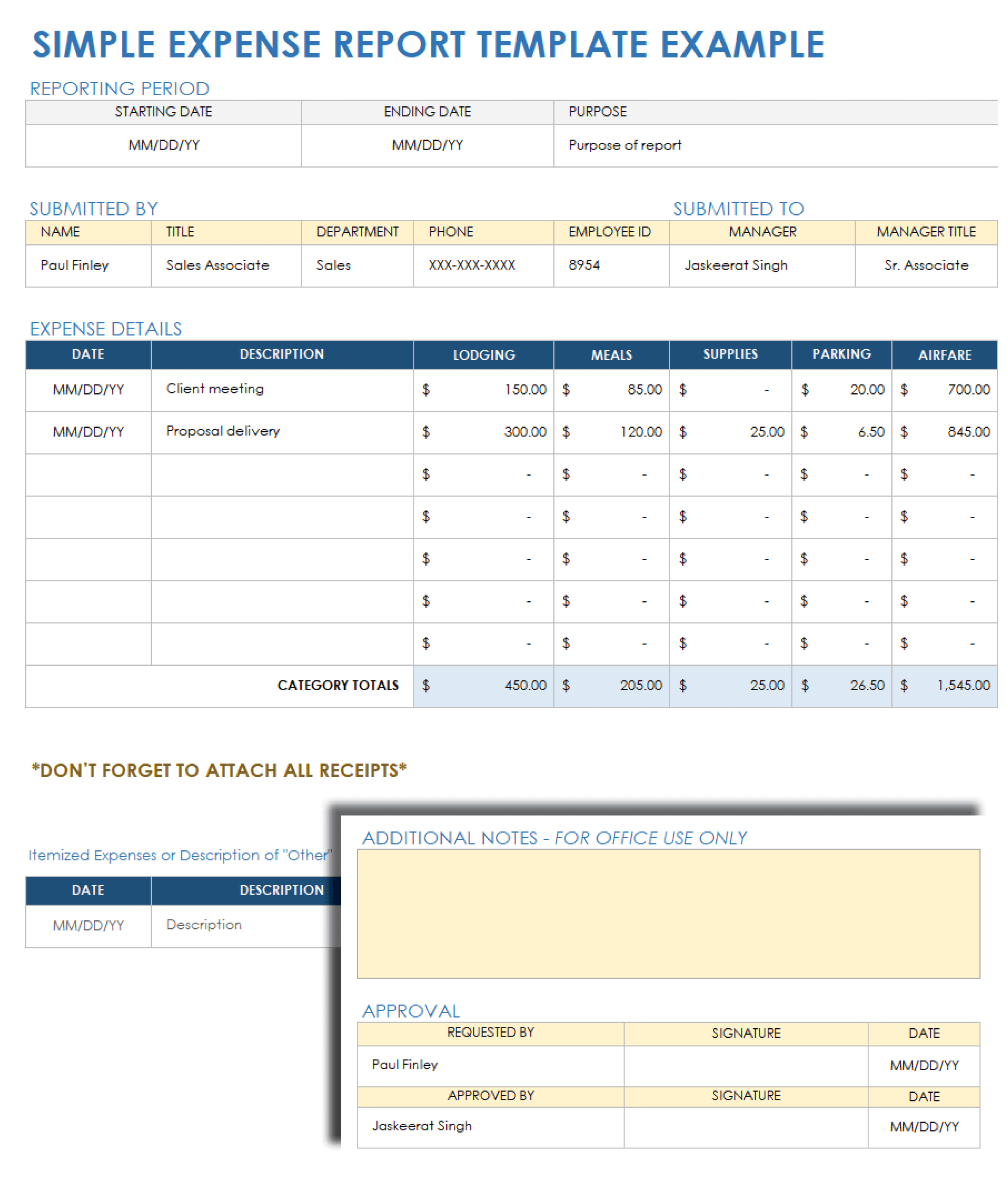 Claim Form Template