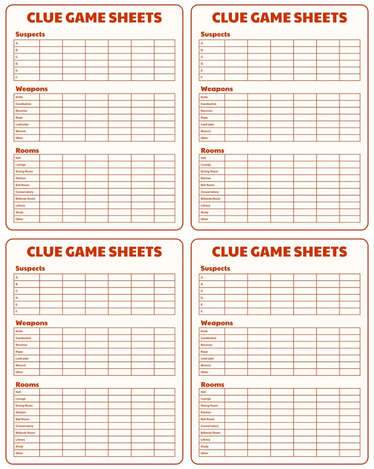 Clue Game Card Template Free Download Inside Clue Card Template