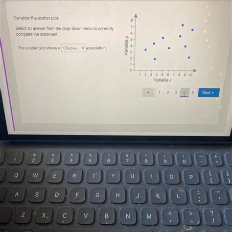 Consider The Scatter Plot Select An Answer From The Drop Down Menu To