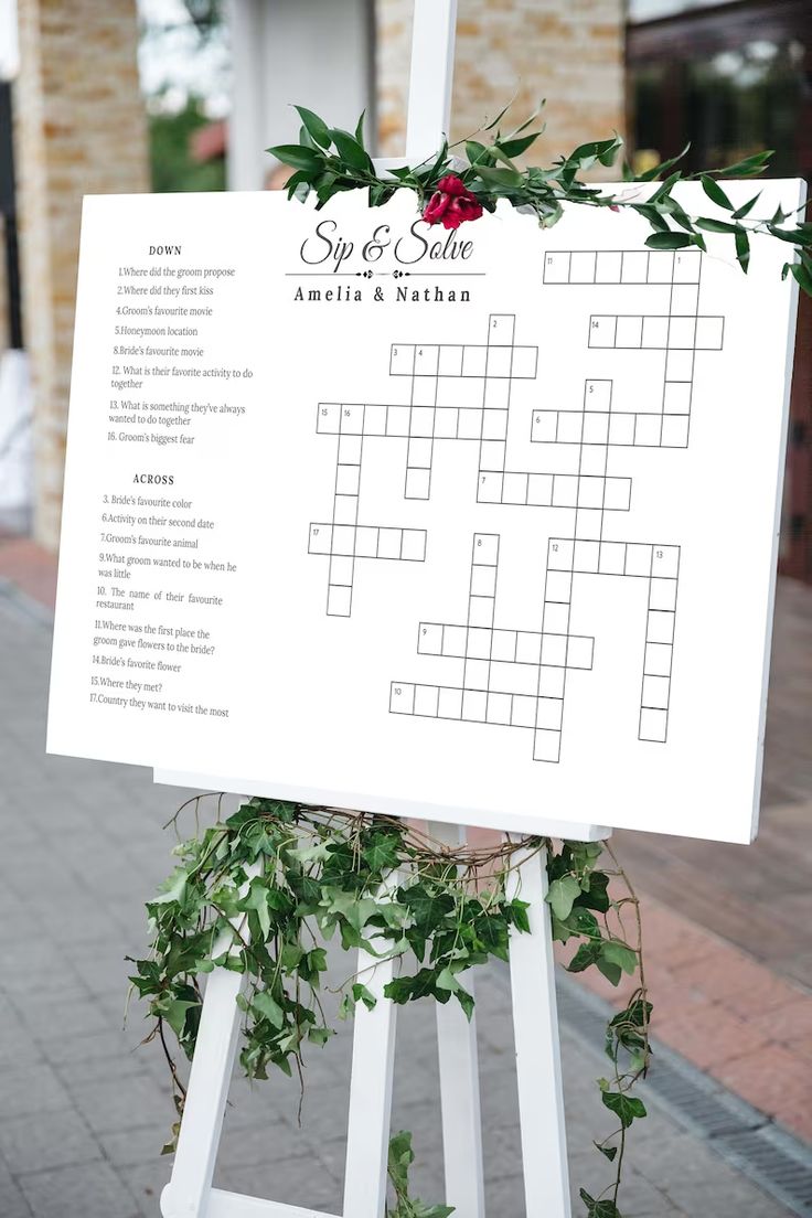 Custom Crossword Puzzle Giant Crossword Puzzle Sip Solve Puzzle