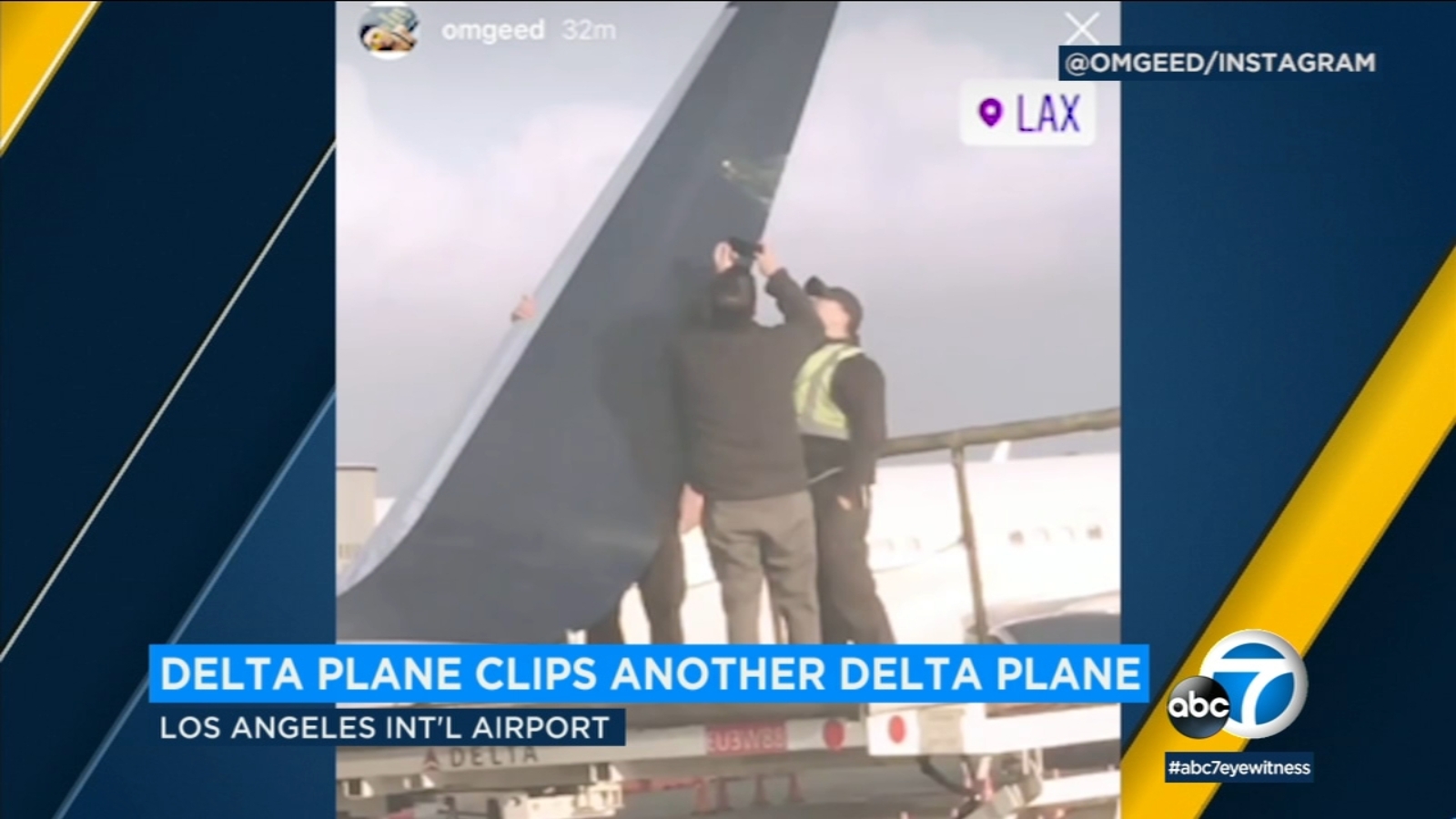 Delta Plane Clips Another At Lax Causing Flight Delays Abc7 Los Angeles