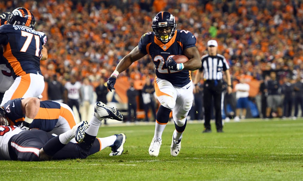 Denver Bronco S Cj Anderson Runs For A First Down Against The Carolina