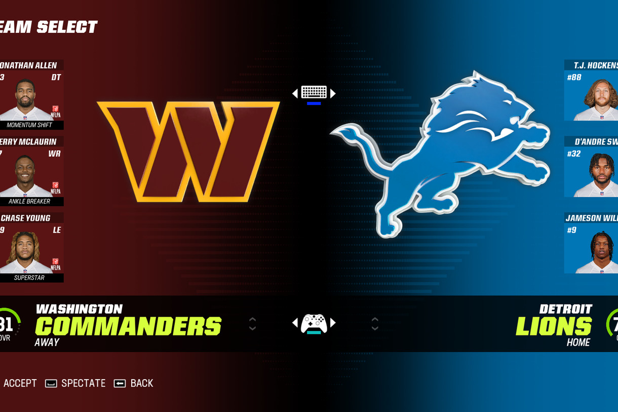 Detroit Lions V S Washington Commanders Madden 23 Mobile Lions Beat