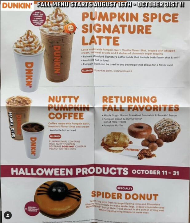 Dunkin Drops New Fall Menu Ahead Of Starbucks And Customers Will See