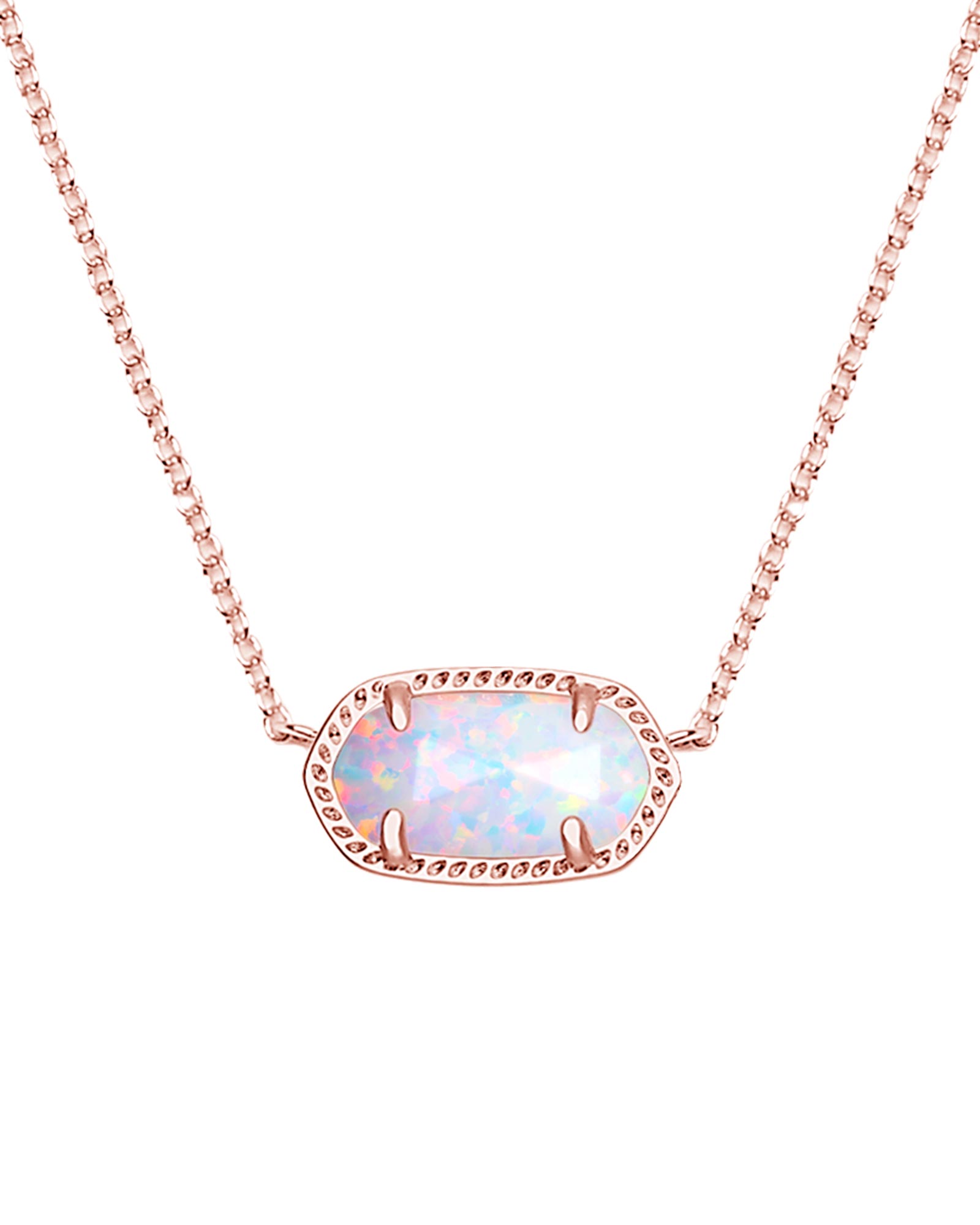 Elisa Gold Pendant Necklace In White Kyocera Opal Kendra Scott