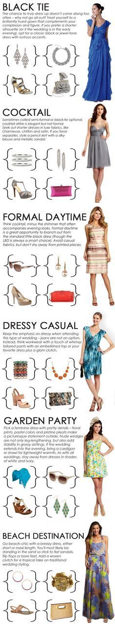 Fashion Infographic Dress Codes Decoded Wedding Whattowear The