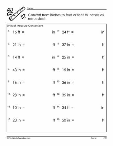 Feet To Inches Cheat Sheet