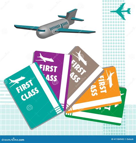 First Class Plane Tickets Stock Vector Illustration Of Artistic 41184945