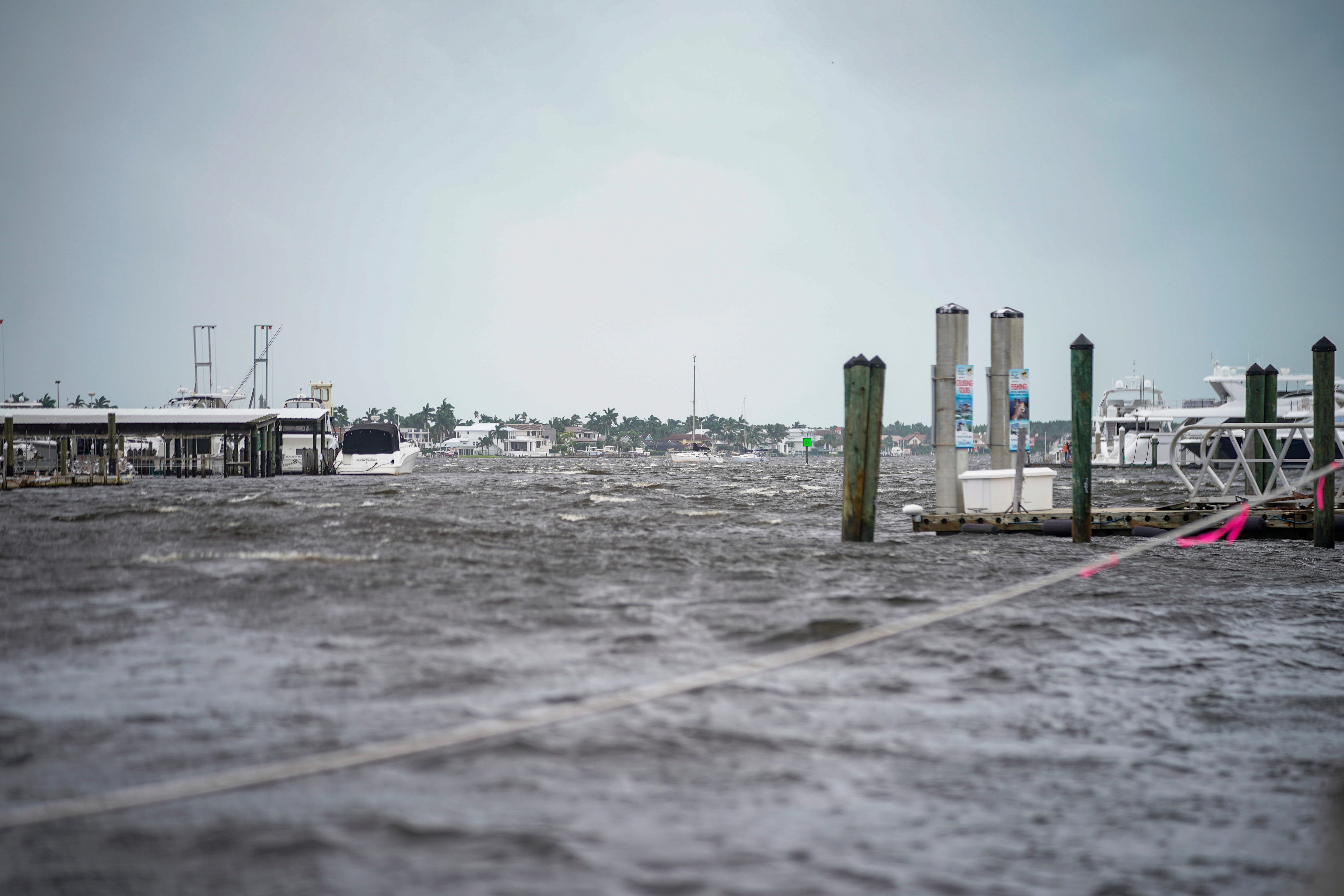 Flooding At Tin City In Naples Before Hurricane Helene Passes