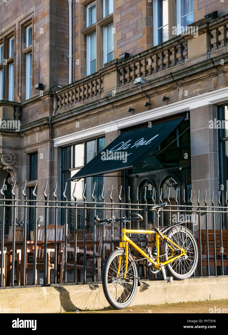 Front Of Chez Mal Brasserie Restaurant At Malmaison Hotel With Yellow