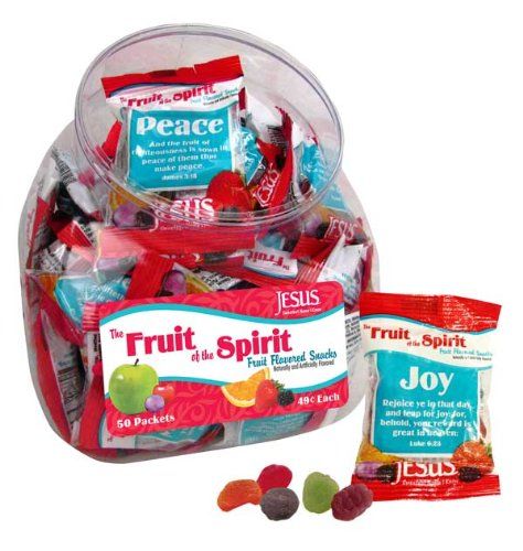 Fruit Of The Spirit Gummy Snacks Clear Jumbo Bag 50 Count Scripture