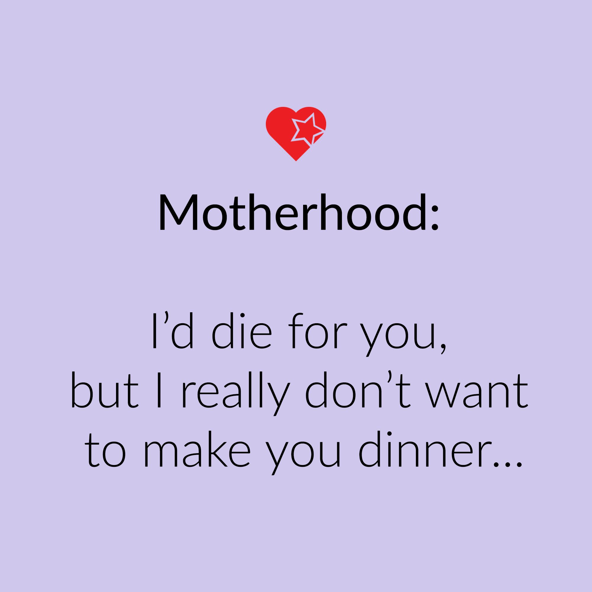 Funny Motherhood Quote Card White And Black Stylish Cards