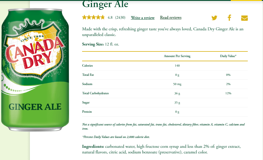 Ginger Ale Nutrition Facts Discover The Truth About Your Favorite Soda