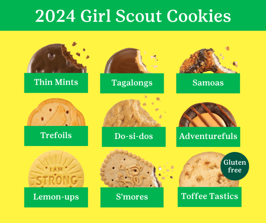 Girl Scout Cookies 2024 Flavors Elfie Gilberta