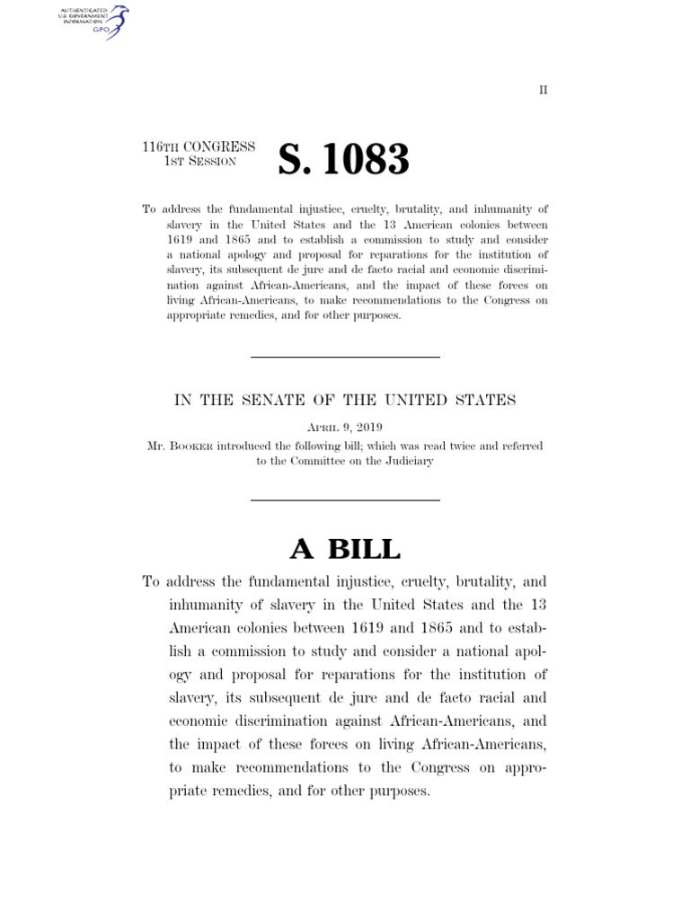 H R 40 Reparation Proposals For African Americans Act Youtube