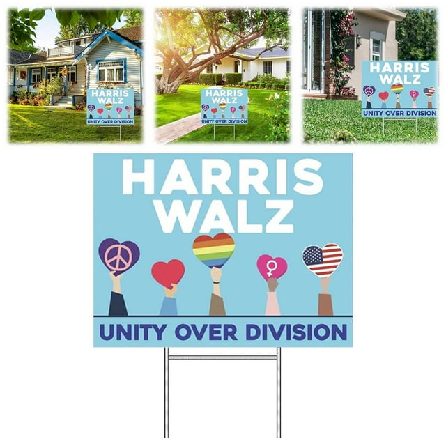 Harris Walz 2024 Yard Signs Double Sided Waterproof Yard Signs 12X17