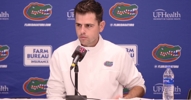 Head Coach Todd Golden Of The Florida Gators Reacts During The First