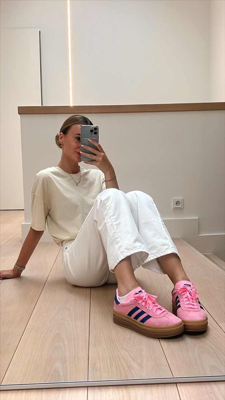 How To Wear Adidas Gazelle Shoes For Women In 2024 Pink Adidas Outfit