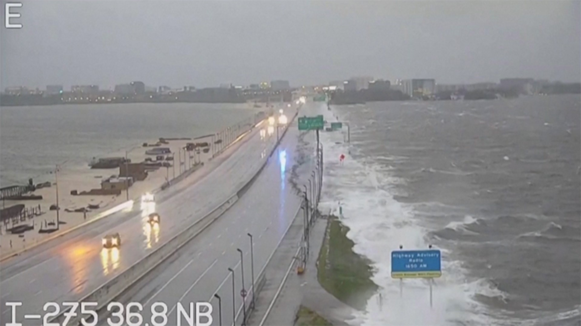 Hurricane Idalia Water Moves Over Tampa Florida Bridge Khou Com