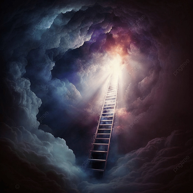 Illustration Of Stairs On The Way To Heaven Background Way Heaven