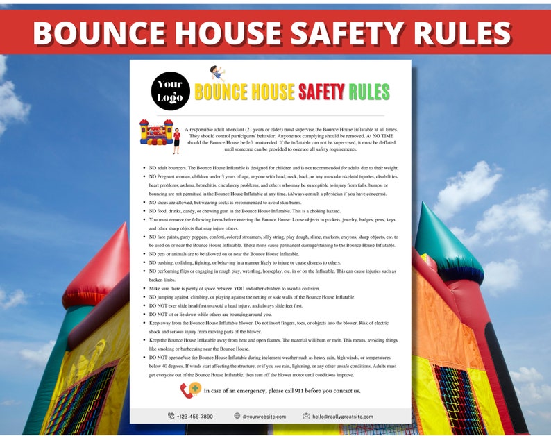 Inflatable Bounce House Rental Safety Rules