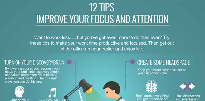 Infographic 12 Tips To Improve Your Attention And Focus Pipsy Ch