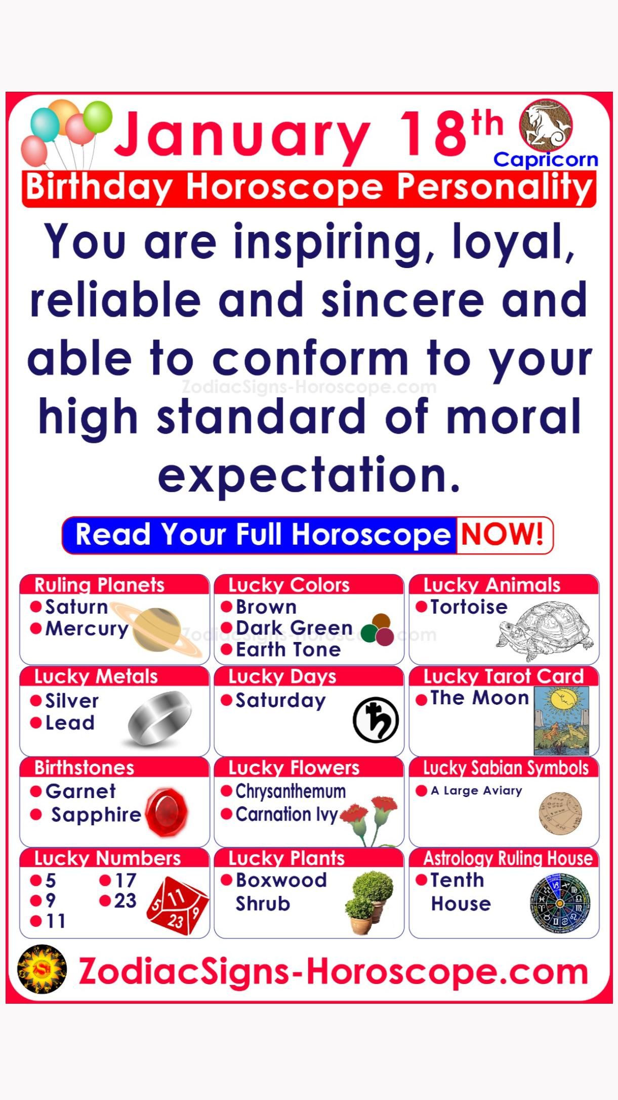 January 18 Zodiac Capricorn Horoscope Birthday Personality And Lucky