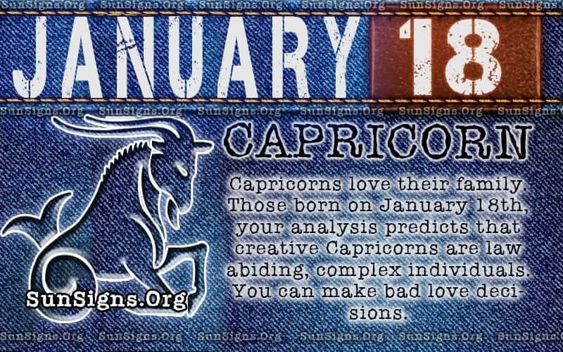 January 18 Zodiac Horoscope Birthday Personality Sunsigns Org