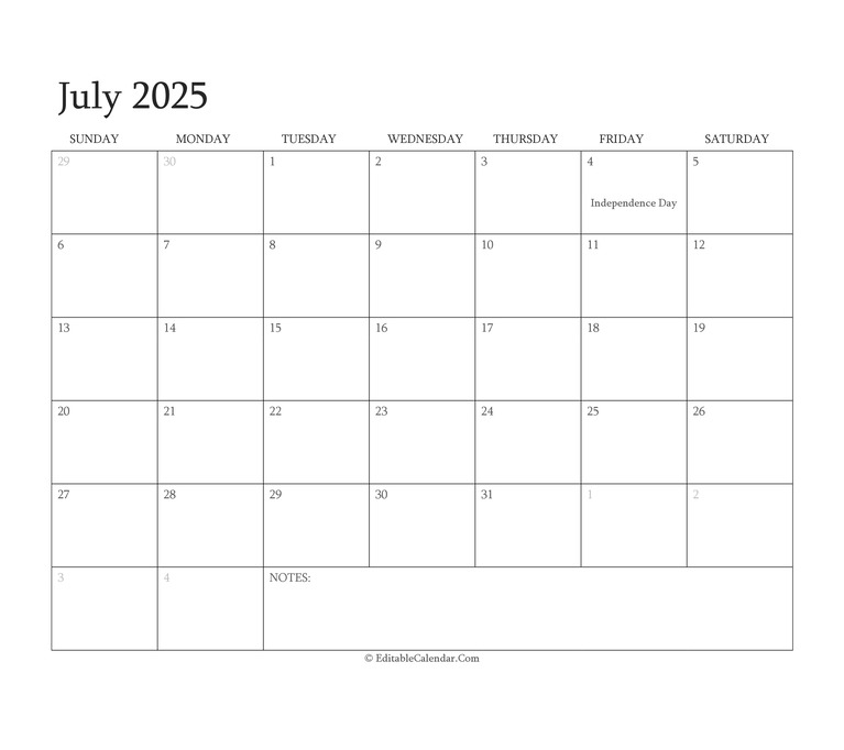 July August 2025 Calendar Editable Zane Noor