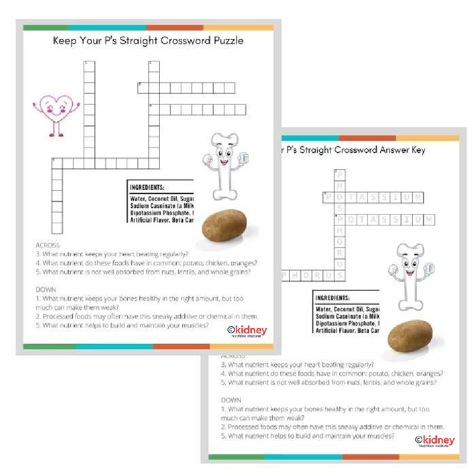 Keep Your P S Straight Crossword Puzzle Kidney Nutrition Library