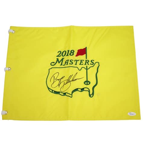 Lot Detail Bryson Dechambeau Signed 2018 Masters Embroidered Flag Jsa