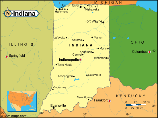 Map Of Ohio Indiana Border United States Map