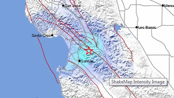 Measure 3 9 Earthquake Strikes 7 Miles Southwest Of Hollister Abc7