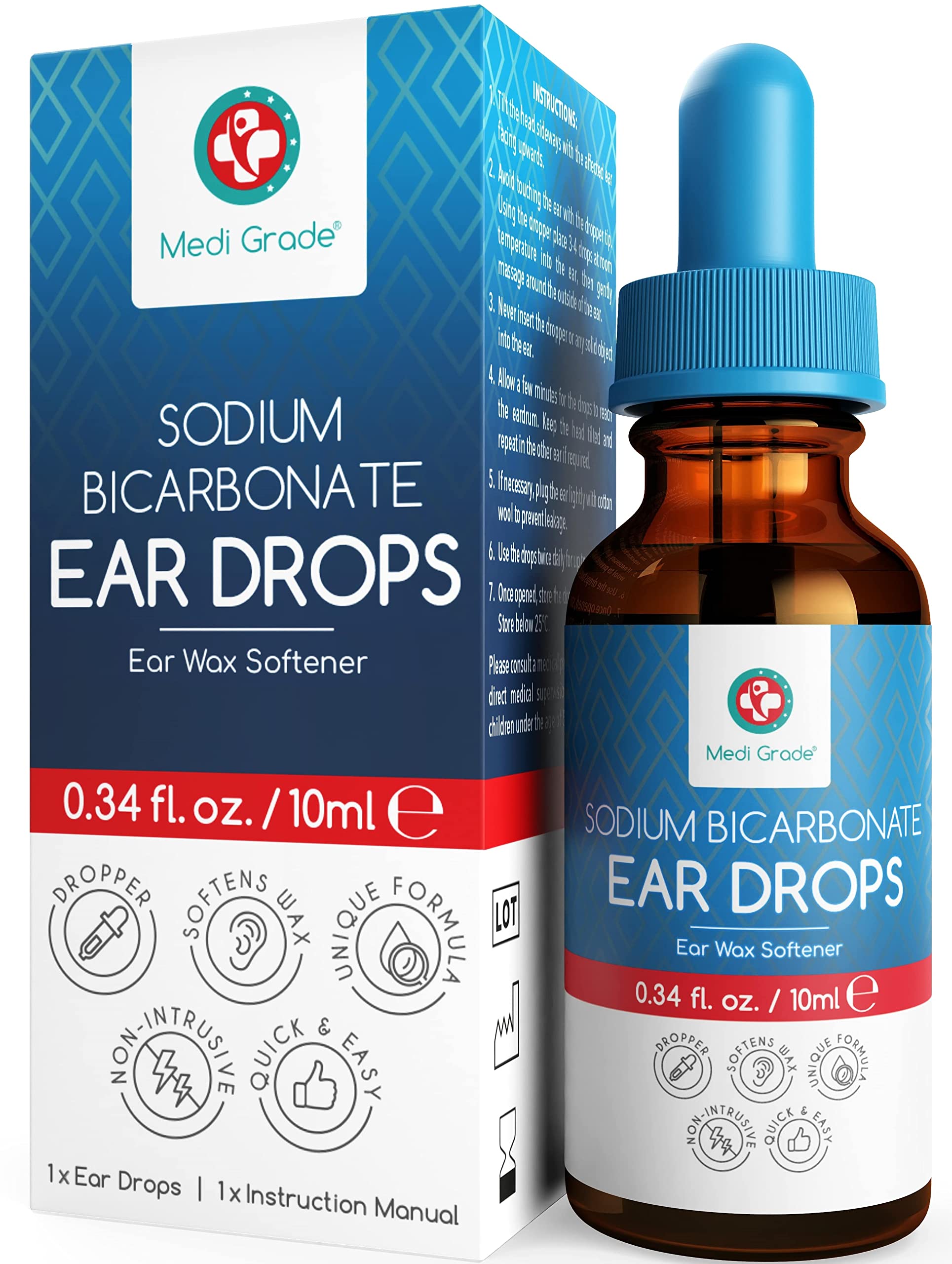 Medi Grade Quick Action Sodium Bicarbonate Ear Drops For Wax Removal