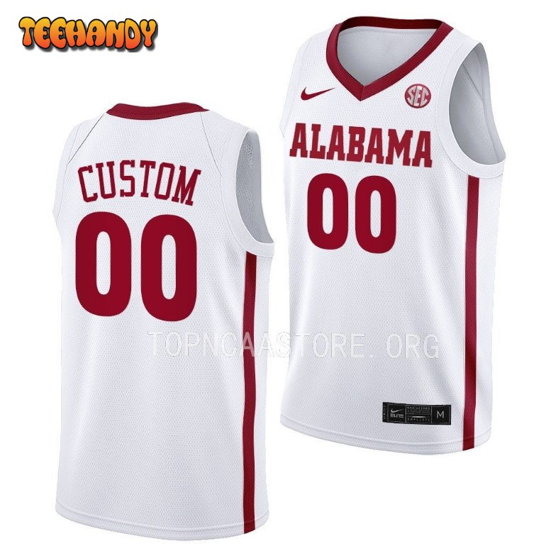 Mens Youth Alabama Crimson Tide Custom Nike White College Basketball